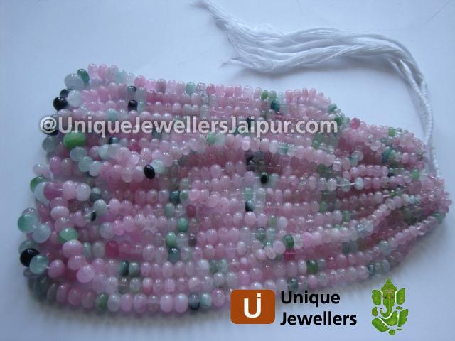 Multi Tourmaline Plain Roundelle Beads